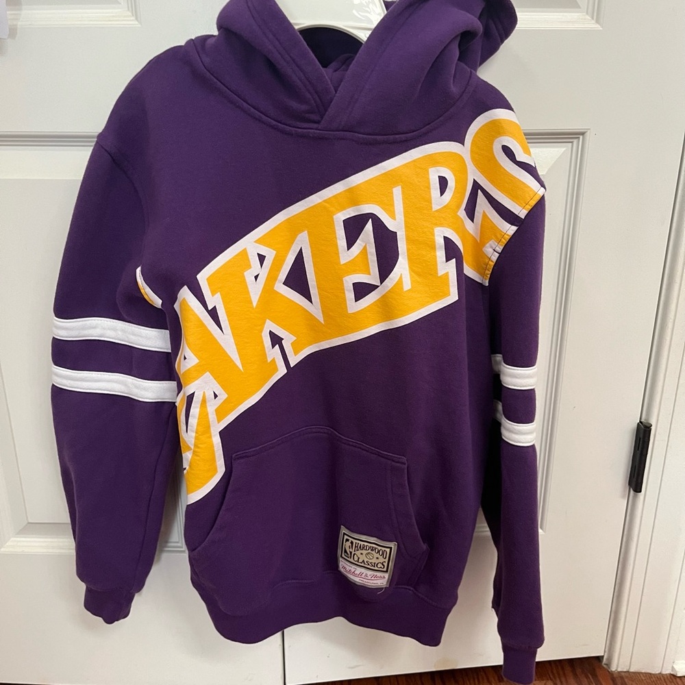 Mitchell & Ness Purple Hardwood Classics Hoodie- youth 14/16